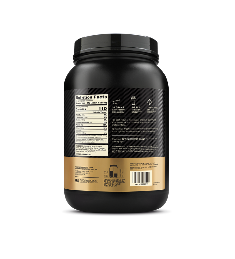 Optimum Nutrition Gold Standard Isolate Protein Chocolate Bliss 744g