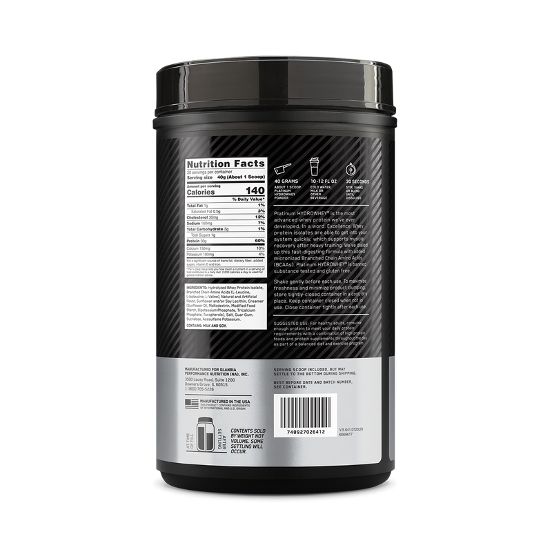 Optimum Nutrition HydroWhey Protein Vanilla 800g
