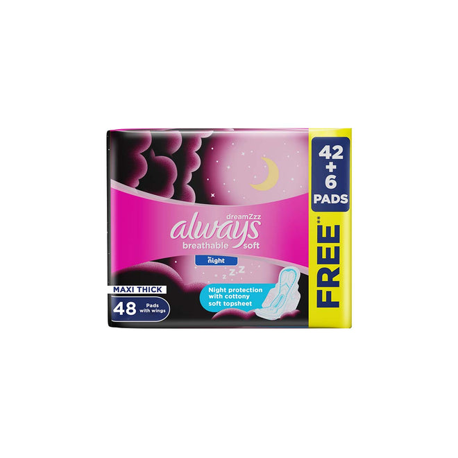Always Cotton Maxi Thick Night 48 Count