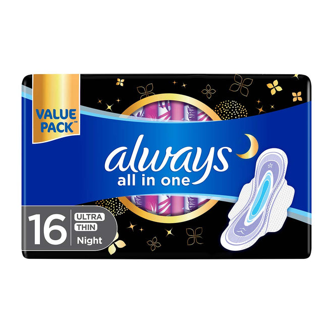 Always All In One Ultra Thin Night 16 Count