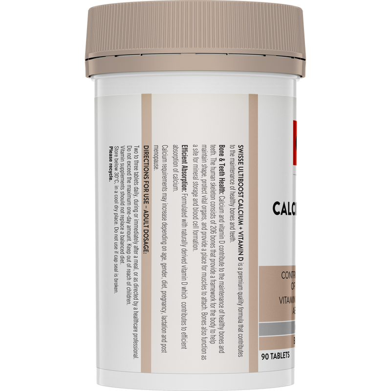 Swisse Ultiboost Calcium + Vitamin D 90 Tablets