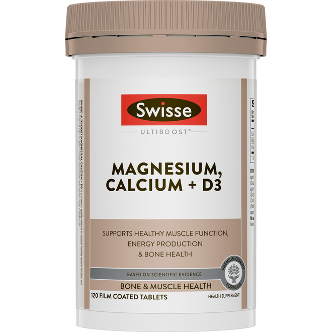 Swisse Ultiboost Magnesium Calcium + D3 120 Tablets