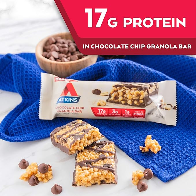 Atkins Meal Protein Bar Chocolate Chip Granola Bar 48g