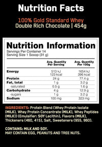 Optimum Nutrition Gold Standard 100% Whey Protein Double Rich Chocolate 454g