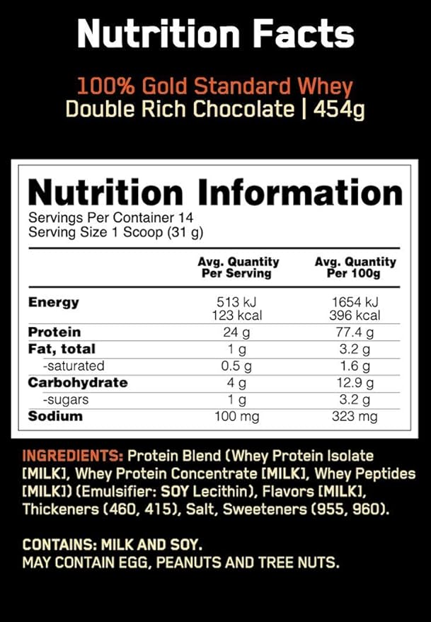 Optimum Nutrition Gold Standard 100% Whey Protein Double Rich Chocolate 454g