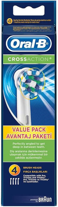 Oral B Replacement Brush Heads Cross Action EB50 4 Packs
