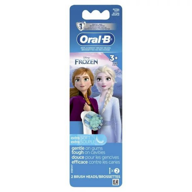 Oral B Replacement Brush Heads Kids Extra Soft Frozen 2 Packs