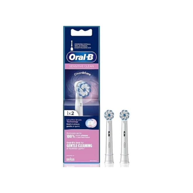 Oral B Replacement Brush Heads Sensitive Clean EB60 2 Packs