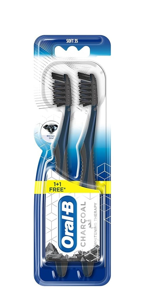 Oral B Toothbrush 3D White Charcoal 2 Pieces