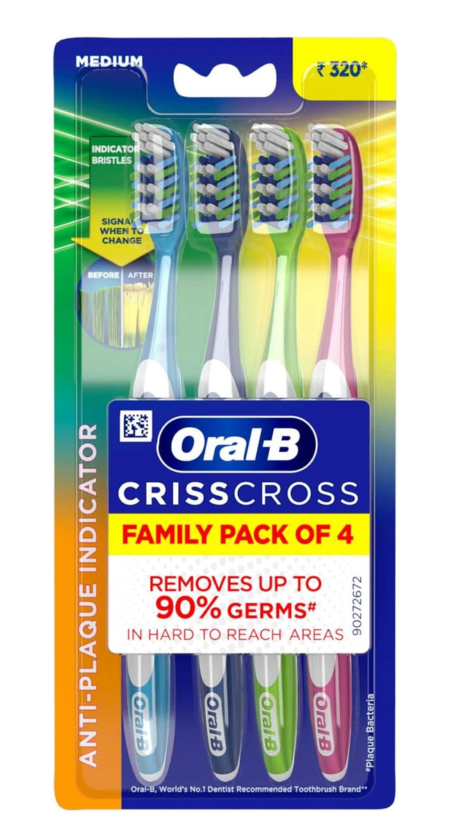 Oral B Toothbrush Criss Cross Medium 4 Pieces