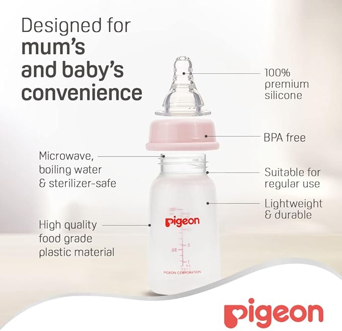 Pigeon Plastic Feeding Bottle White Cap 120ml