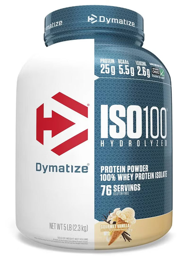 Dymatize ISO 100 Hydrolyzed 100% Whey Protein Powder Gourmet Vanilla 2.3kg